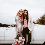 Glam Rock Engagement Session in the Foggy Angeles National Forest