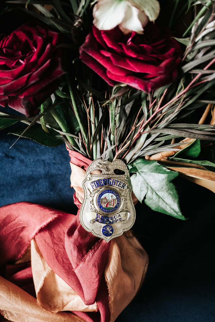 firefighter wedding bouquet personalize