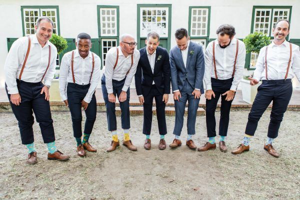 Cheerful Stylish Groom and Groomsmen Stand Side by Side, Posing in the  Forest. Wedding Shoot Outdoors Stock Photo - Image of black, occasion:  167518022