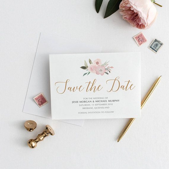 The Best Etsy Save Dates To Announce Your Wedding Junebug Weddings Botanical Save The Date Printable