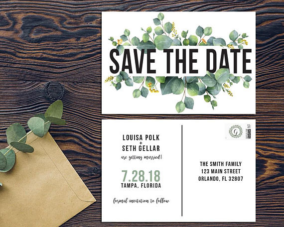 Save the Date Postcard with custom photo