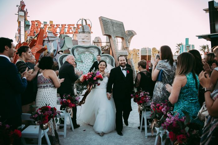 A Las Vegas Neon Museum Wedding Full of Quirk, Color, and Charm