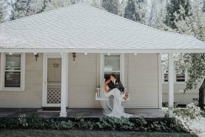 Steel Blue And Blush California Wedding At Mccloud Guest House Junebug Weddings