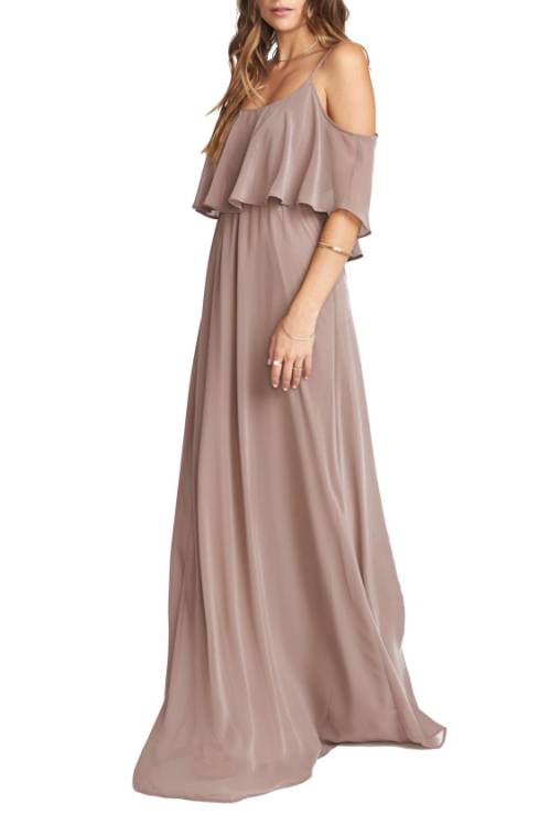 Caitlin cold shoulder chiffon gown sale