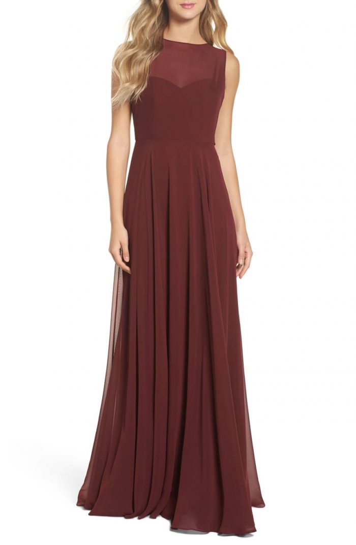 farrah ruffle skirt chiffon gown