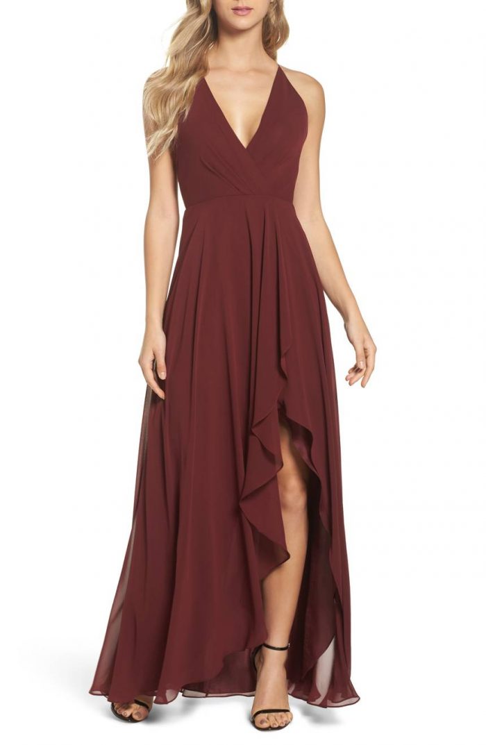 maroon burgundy bridesmaid dresses