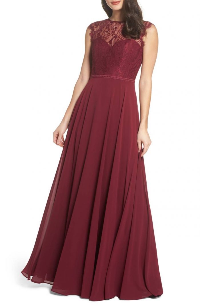 burgundy dress bridesmaid