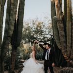 This Black, Burgundy, and Gold Desert Botanical Garden Wedding is a Total Showstopper