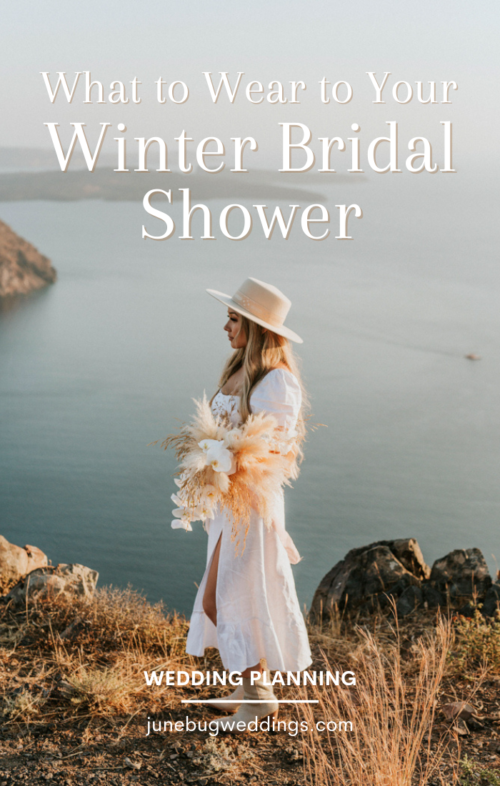 winter bridal shower dress for bride