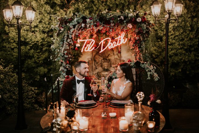 This Glam Franciscan Gardens Wedding Takes Til Death Do Us Part To The Next Level Junebug Weddings