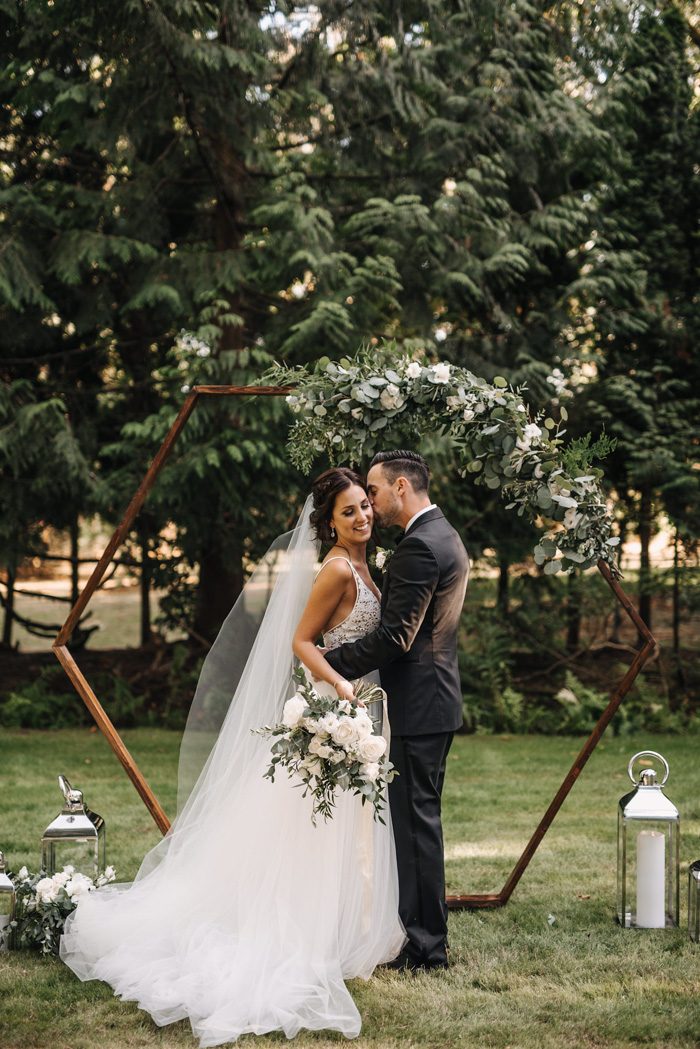 Sophisticated Black And White Vancouver Backyard Wedding Junebug