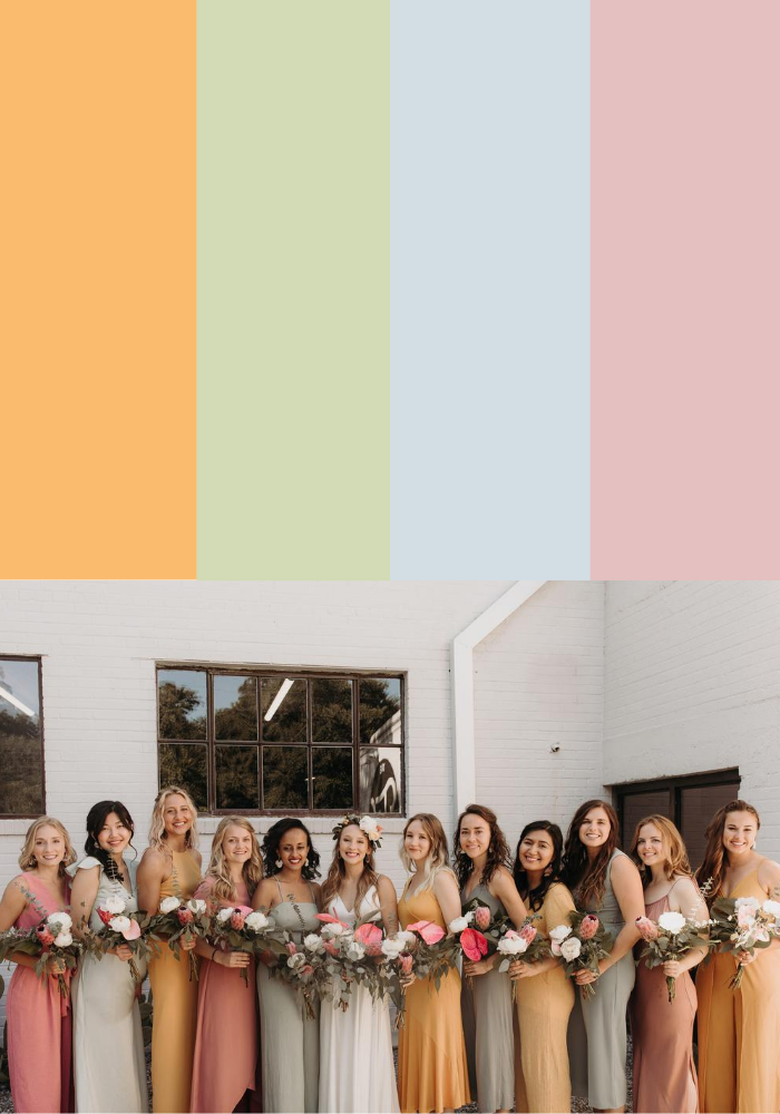 color scheme bridesmaid dresses