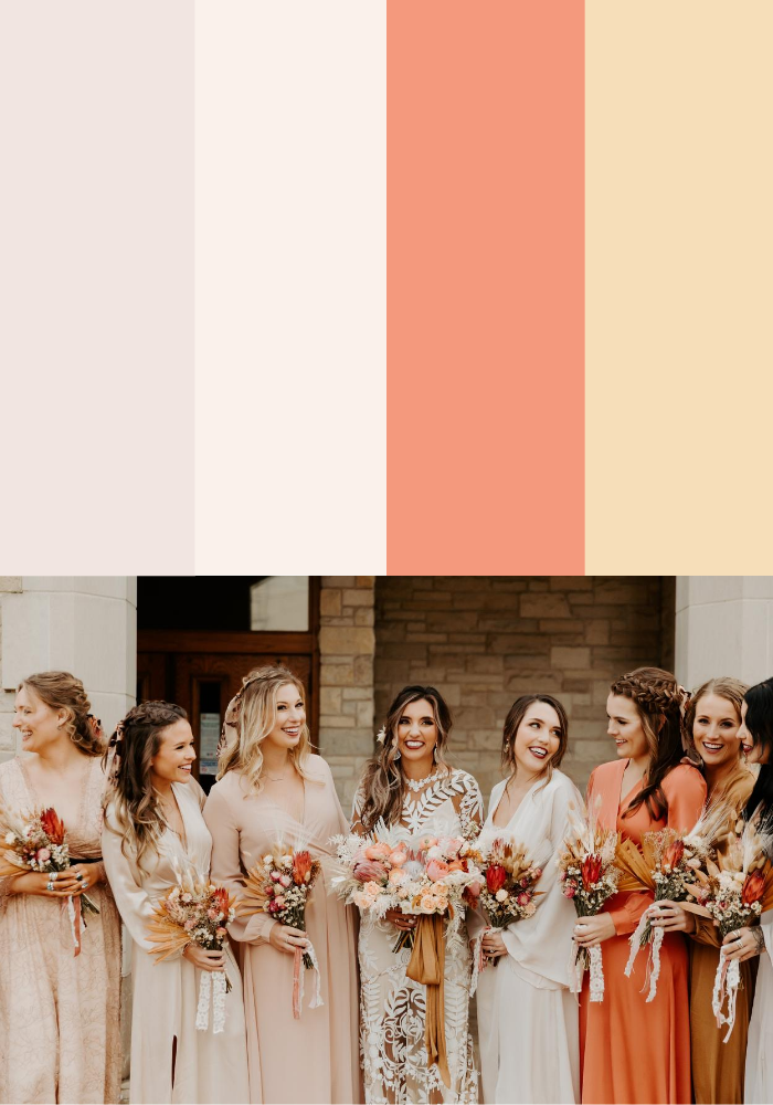 coral colour bridesmaid dresses