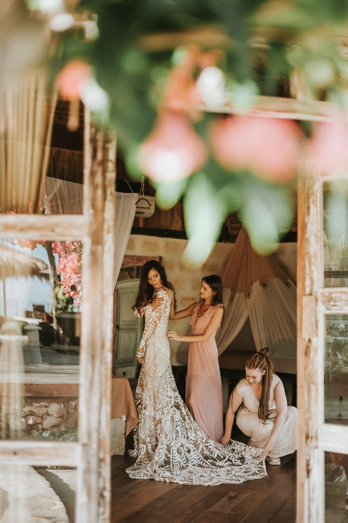 Boho Picnic Style Melasti Beach Wedding in Bali Junebug