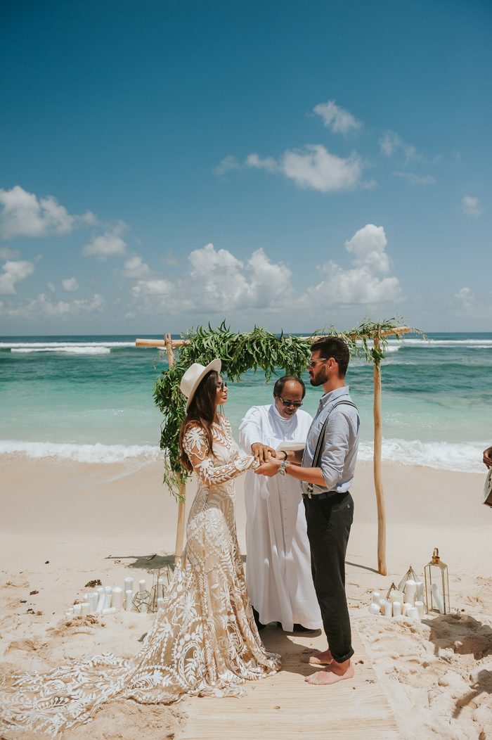 Boho Picnic Style Melasti Beach Wedding in Bali Junebug