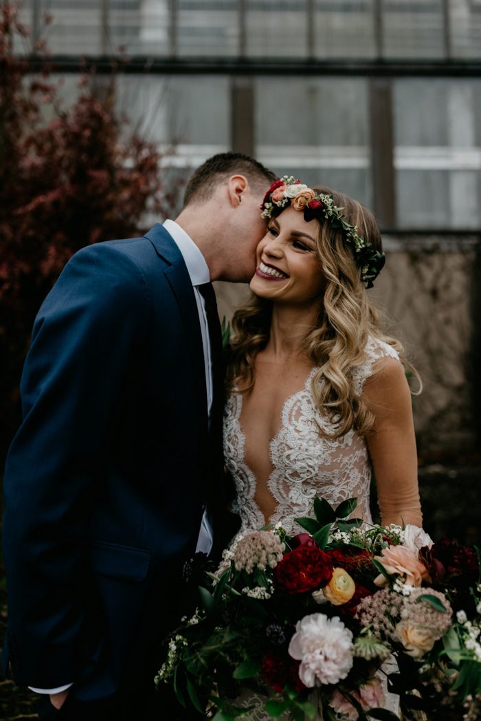 Burgundy Boho Salvage One Wedding in Chicago Junebug Weddings