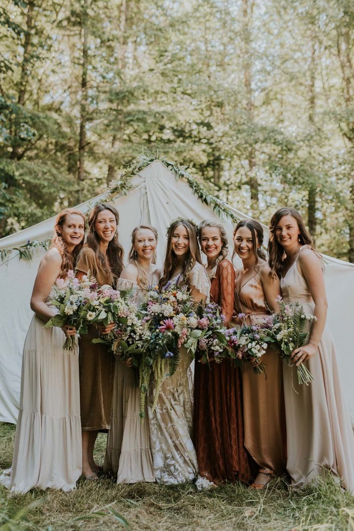 earth tone bridesmaids