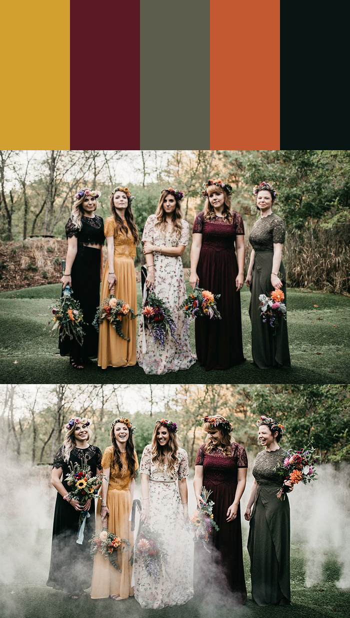 garnet bridesmaid dresses