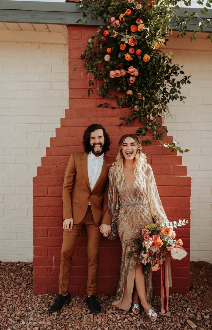 This Rose Gold Joshua Tree Wedding Inspiration Is Like A Boho Glam