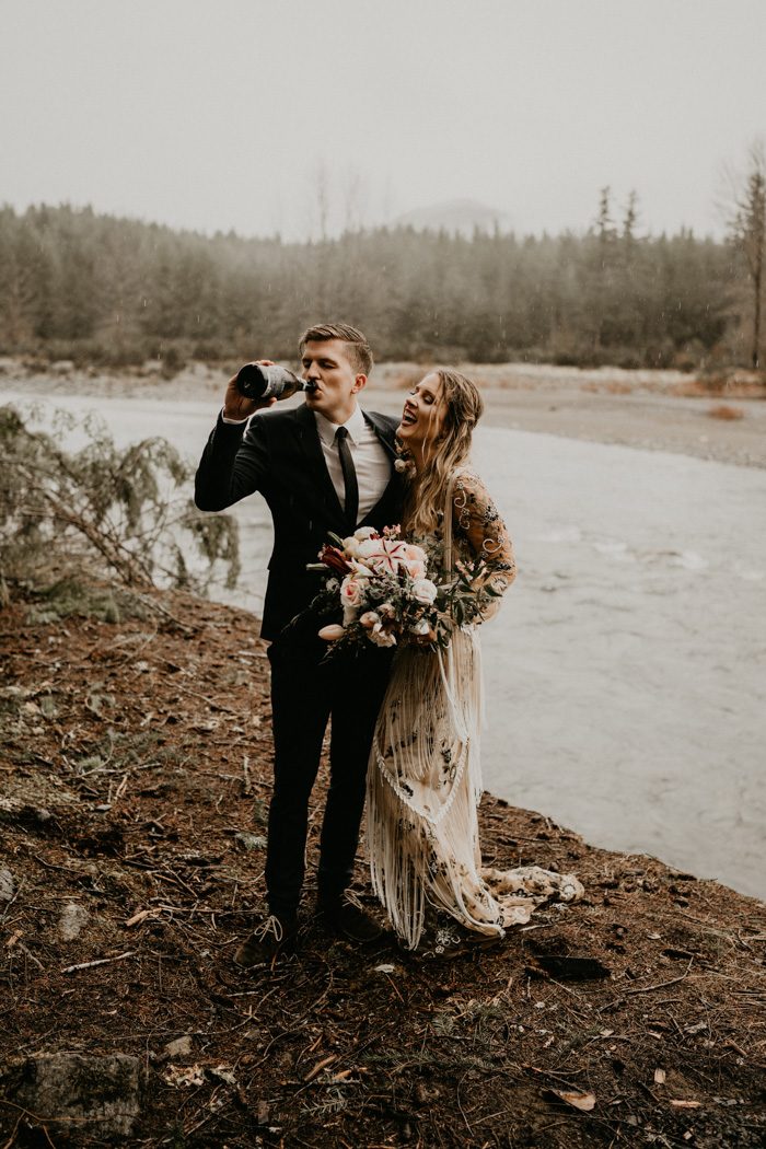 This A-Frame Cabin Elopement Inspiration is the Epitome of The PNW ...