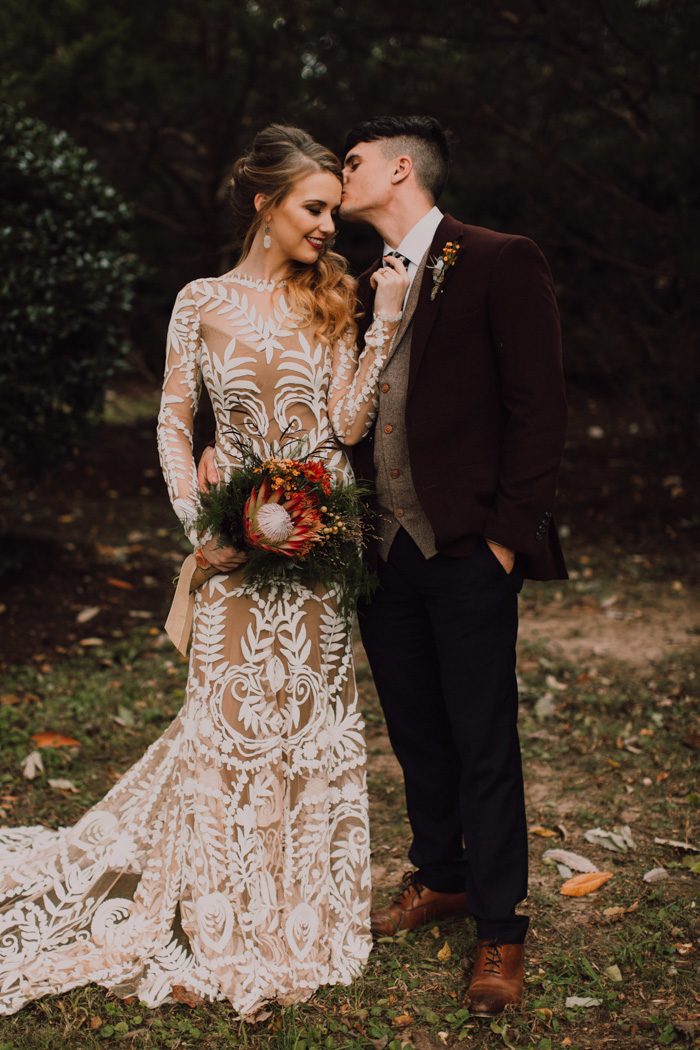 earthy wedding dress