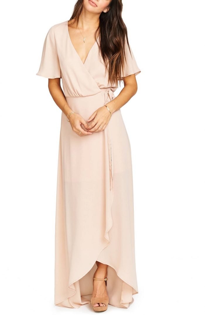 Wayf jamie clearance ruffle wrap gown