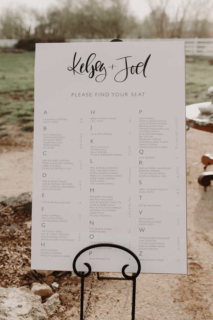 Table Seating Chart Ideas