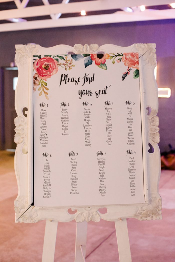 Seating Arrangement Chart For Wedding