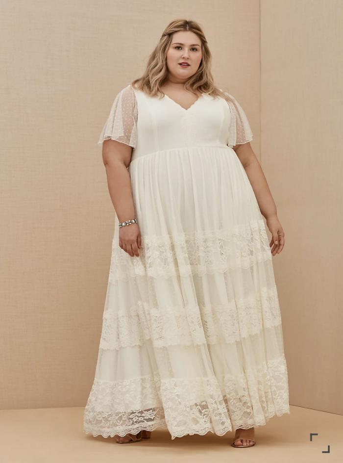 casual white wedding dresses plus size