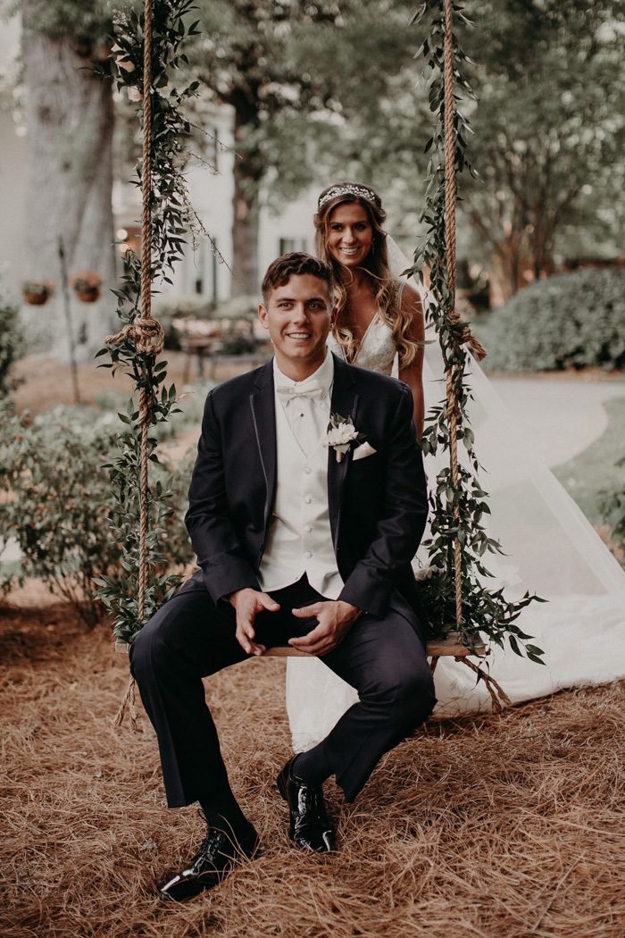 Boho Brides Will Want to Take Notes From This Blush and Navy Carl House  Wedding