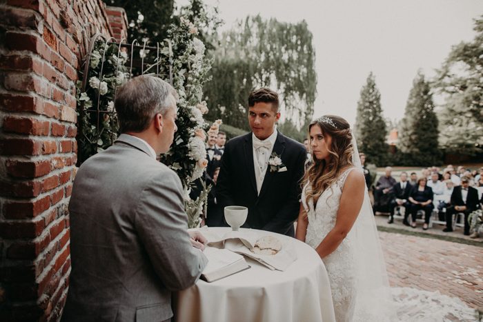 Boho Brides Will Want to Take Notes From This Blush and Navy Carl House  Wedding