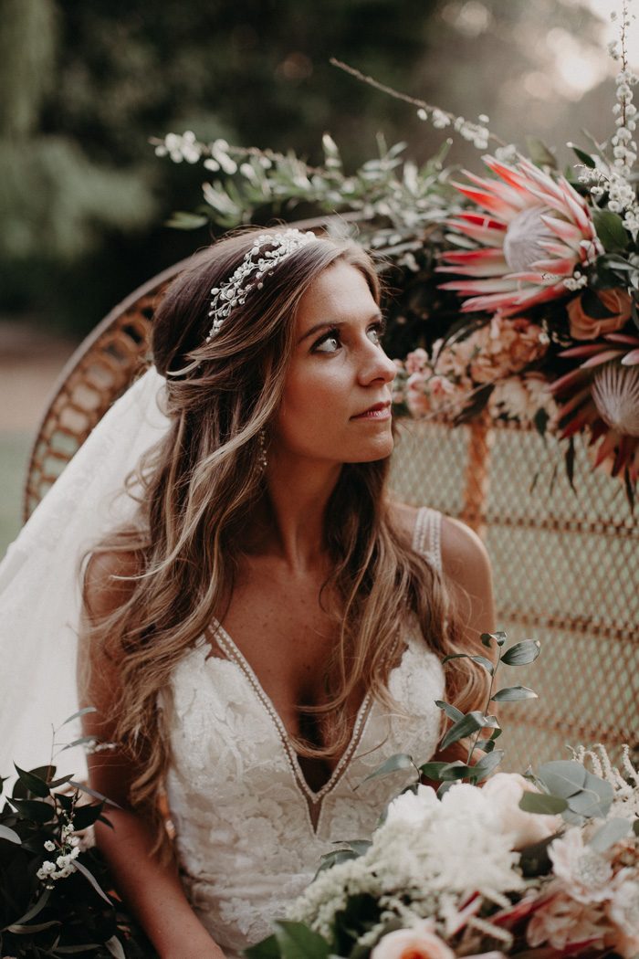 Boho Brides Will Want to Take Notes From This Blush and Navy Carl House  Wedding