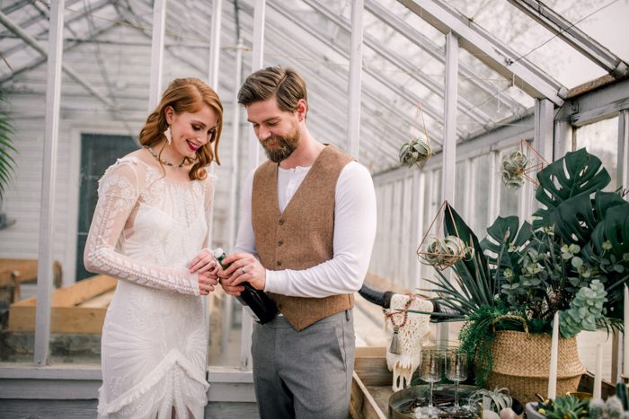 Teal and Apricot Greenhouse Elopement Inspiration at Fort Edmonton Park ...