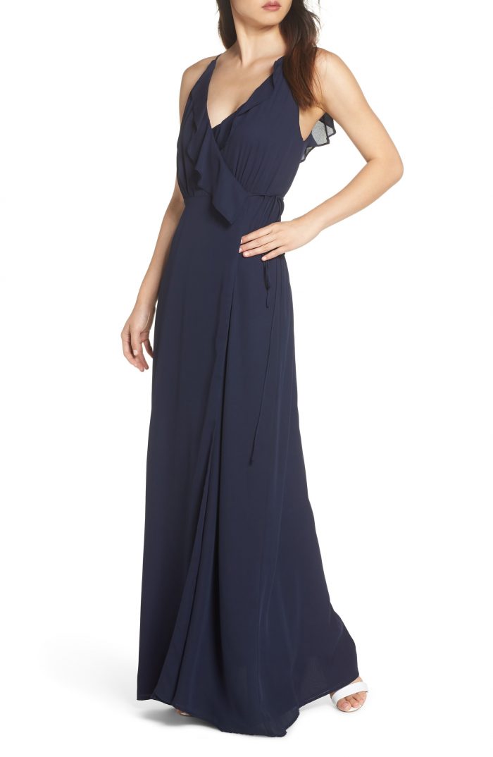 Wayf jamie store ruffle wrap gown