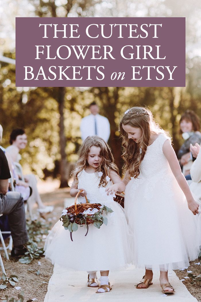 purple flower girl basket