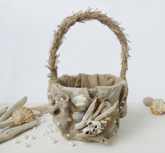 beach flower girl basket