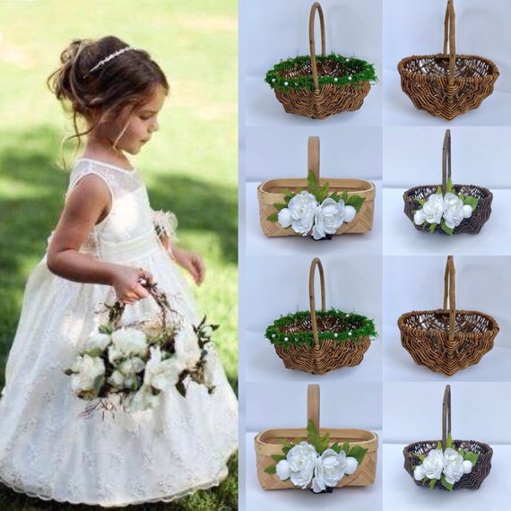 wicker flower girl basket