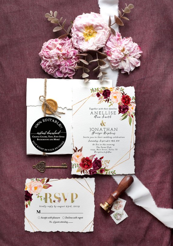 40 Fall Wedding Invitations From Etsy For Your Autumnal Affair