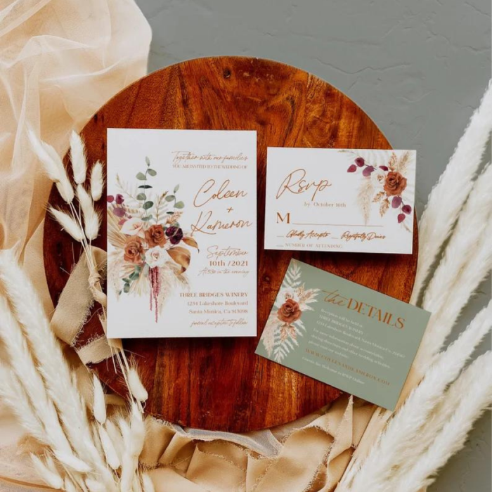 fall wedding invitations