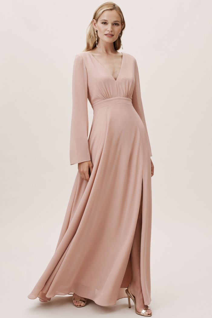 bridesmaid long sleeve maxi dress