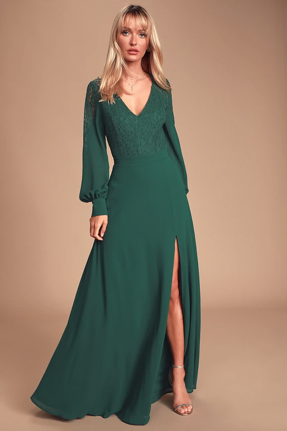 long sleeve bridesmaid dresses green