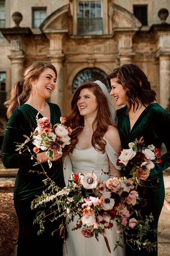 long sleeve bridesmaid gowns