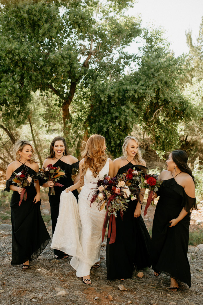 Burgundy, Black, and Champagne Wedding at Sedona Golf Resort Junebug