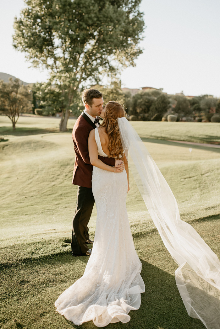 Burgundy, Black, and Champagne Wedding at Sedona Golf Resort Junebug