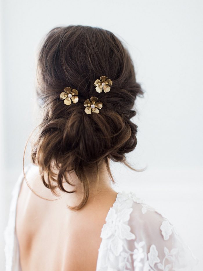 gold bridal hair pins