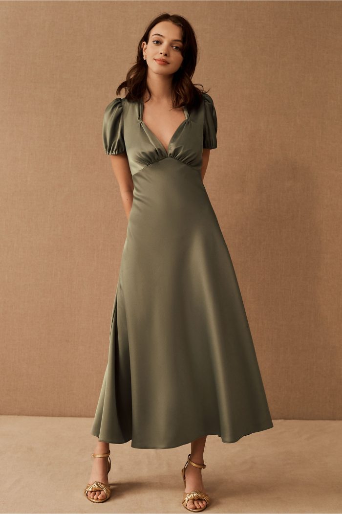 olive green boho maxi dress