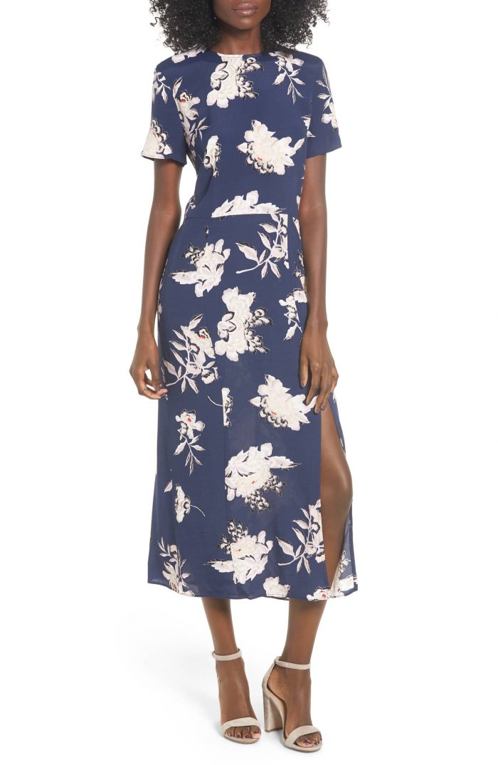 leith floral midi dress