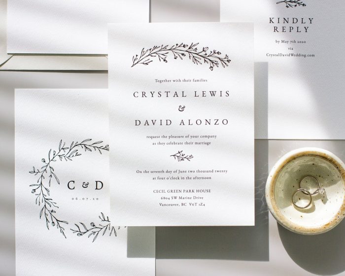 Minimalistic Wedding Invitation Template Minimal Invite 