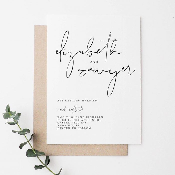 60 Stunning Simple Wedding Invitations On Etsy For The No Frills