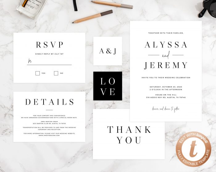 60 Stunning Simple Wedding Invitations 